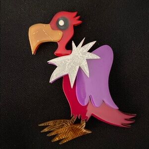 Sold Out-Erst Wilder Scavenger Type Purple & Pink Buzzard Brooch